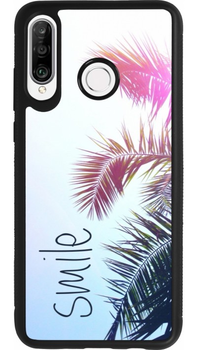 Coque Huawei P30 Lite - Silicone rigide noir Smile 05