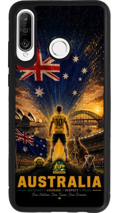 Huawei P30 Lite Case Hülle - Silikon schwarz Fussball Australien splash 2026