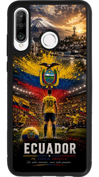 Huawei P30 Lite Case Hülle - Silikon schwarz Fussball Ecuador splash 2026