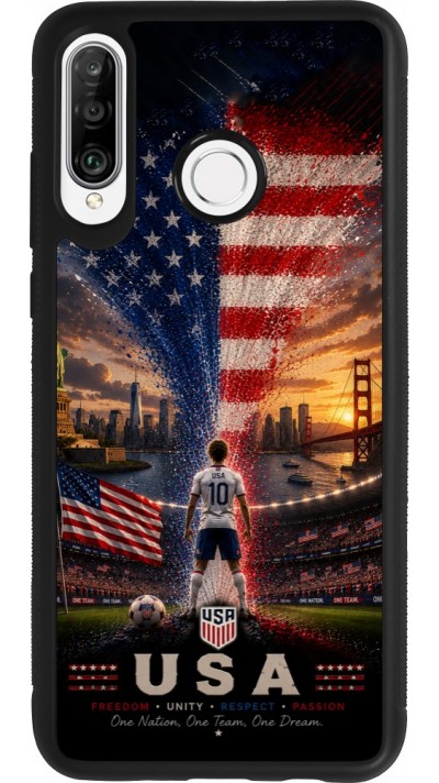 Huawei P30 Lite Case Hülle - Silikon schwarz Fussball Vereinigten Staaten splash 2026