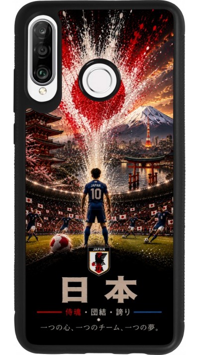 Huawei P30 Lite Case Hülle - Silikon schwarz Fussball Japan splash 2026