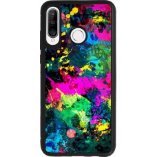 Huawei P30 Lite Case Hülle - Silikon schwarz Splash paint