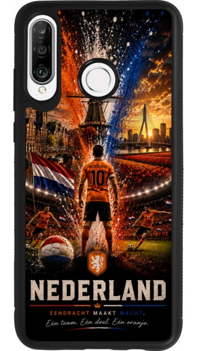 Huawei P30 Lite Case Hülle - Silikon schwarz Fussball Niederlande splash 2026