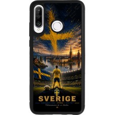 Huawei P30 Lite Case Hülle - Silikon schwarz Fussball Schweden splash 2026