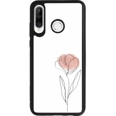 Huawei P30 Lite Case Hülle - Silikon schwarz Spring 23 minimalist flower