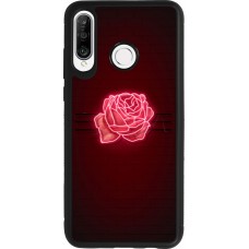 Coque Huawei P30 Lite - Silicone rigide noir Spring 23 neon rose