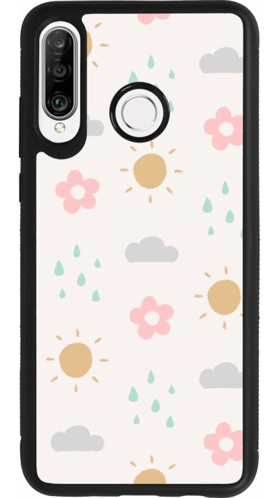 Coque Huawei P30 Lite - Silicone rigide noir Spring 23 weather