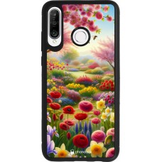 Coque Huawei P30 Lite - Silicone rigide noir Spring 25 Bouquet printemps