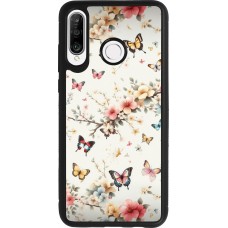 Coque Huawei P30 Lite - Silicone rigide noir Spring 25 Papillons Légers