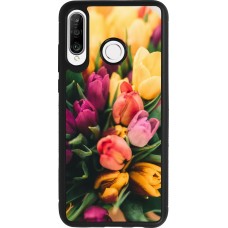 Coque Huawei P30 Lite - Silicone rigide noir Bouquet of tulips Spring 2026