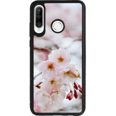 Coque Huawei P30 Lite - Silicone rigide noir Cherry tree Spring 2026