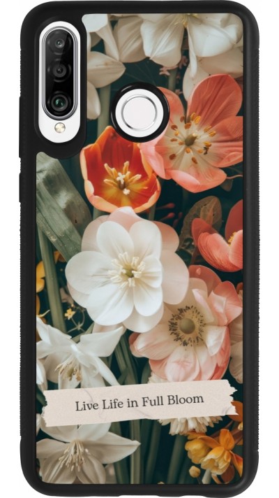 Coque Huawei P30 Lite - Silicone rigide noir Full Bloom Spring 2026