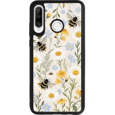 Coque Huawei P30 Lite - Silicone rigide noir Pattern bees Spring 2026