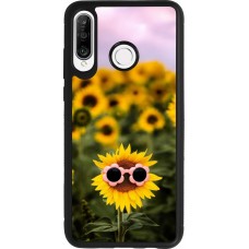 Coque Huawei P30 Lite - Silicone rigide noir Sunflower with glasses Spring 2026