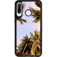 Coque Huawei P30 Lite - Silicone rigide noir Summer 2023 palm tree vibe