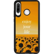Coque Huawei P30 Lite - Silicone rigide noir Summer 2025 Enjoy your life