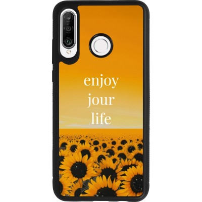 Huawei P30 Lite Case Hülle - Silikon schwarz Summer 2025 Enjoy your life