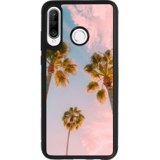 Huawei P30 Lite Case Hülle - Silikon schwarz Summer 2025 Palmiers