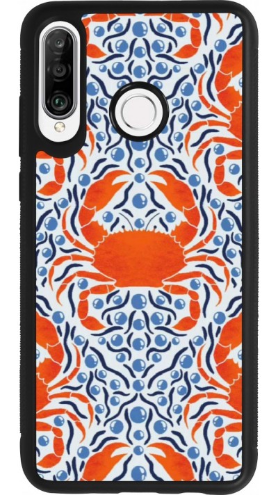 Huawei P30 Lite Case Hülle - Silikon schwarz Crabs and pearls Summer 2026