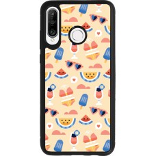 Huawei P30 Lite Case Hülle - Silikon schwarz Pattern Summer 2026