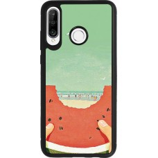 Huawei P30 Lite Case Hülle - Silikon schwarz Views through a watermelon Summer 2026