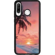 Huawei P30 Lite Case Hülle - Silikon schwarz Watch more sunsets Summer 2026