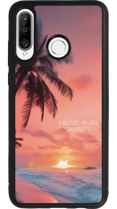 Huawei P30 Lite Case Hülle - Silikon schwarz Watch more sunsets Summer 2026