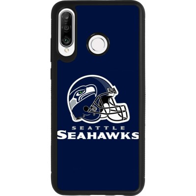 Coque Huawei P30 Lite - Silicone rigide noir Super Bowl 26 Seattle 3