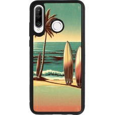 Huawei P30 Lite Case Hülle - Silikon schwarz Surf Paradise