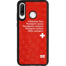 Huawei P30 Lite Case Hülle - Silikon schwarz Swiss Passport