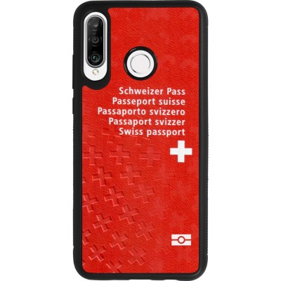 Huawei P30 Lite Case Hülle - Silikon schwarz Swiss Passport