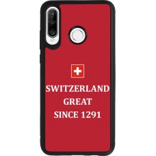 Coque Huawei P30 Lite - Silicone rigide noir Switzerland Great Since 1291