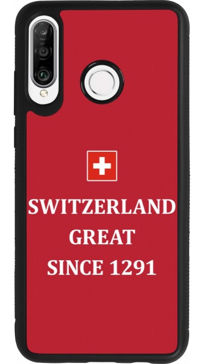 Huawei P30 Lite Case Hülle - Silikon schwarz Switzerland Great Since 1291
