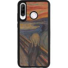 Huawei P30 Lite Case Hülle - Silikon schwarz Kunstbild - Der Schrei - Edvard Munch