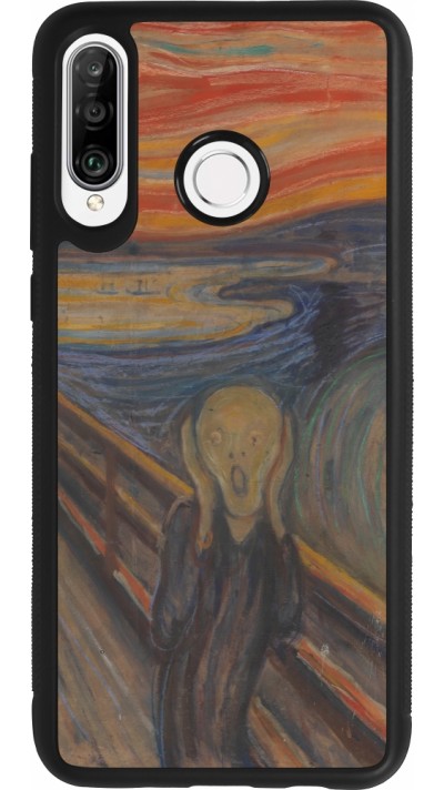 Coque Huawei P30 Lite - Silicone rigide noir Tableau art - Le Cri - Edvard Munch