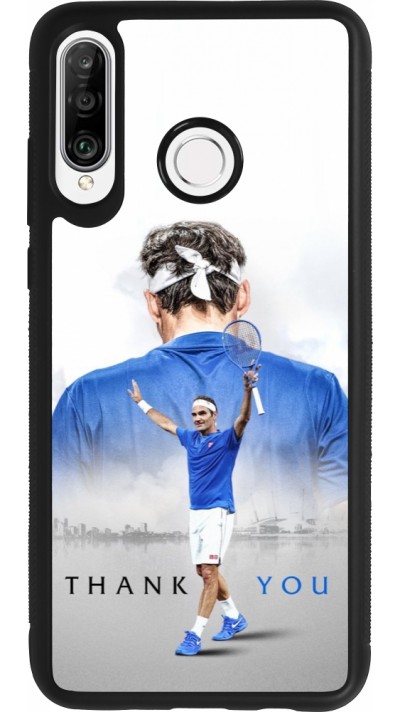 Coque Huawei P30 Lite - Silicone rigide noir Thank you Roger