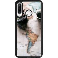 Coque Huawei P30 Lite - Silicone rigide noir Travel 01