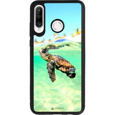Huawei P30 Lite Case Hülle - Silikon schwarz Turtle Underwater