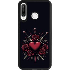 Coque Huawei P30 Lite - Silicone rigide noir Valentine 2024 gothic love