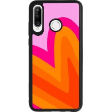 Coque Huawei P30 Lite - Silicone rigide noir Valentine 2024 heart gradient