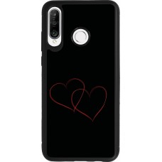 Coque Huawei P30 Lite - Silicone rigide noir Valentine 2023 attached heart