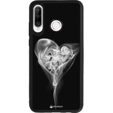 Coque Huawei P30 Lite - Silicone rigide noir Valentine 2022 Black Smoke