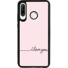 Coque Huawei P30 Lite - Silicone rigide noir Valentine 2023 i love you writing