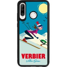Coque Huawei P30 Lite - Silicone rigide noir Verbier Ski Downhill