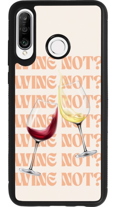 Coque Huawei P30 Lite - Silicone rigide noir Wine not
