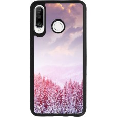 Coque Huawei P30 Lite - Silicone rigide noir Winter 22 Pink Forest