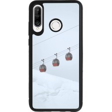 Coque Huawei P30 Lite - Silicone rigide noir Winter 22 ski lift