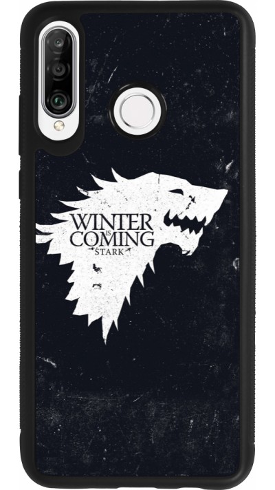 Coque Huawei P30 Lite - Silicone rigide noir Winter is coming Stark