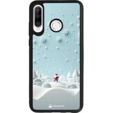 Huawei P30 Lite Case Hülle - Silikon schwarz Weihnachten 2023 Kleiner Vater Schneeflocke