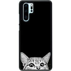 Hülle Huawei P30 Pro - Cat Looking Up Black
